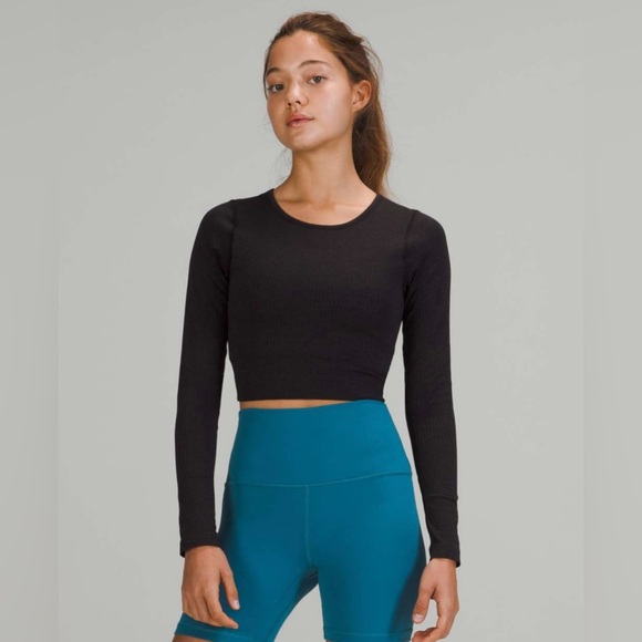 Lululemon Ebb to Street Long Sleeve Black Size 6 - Picture 1 of 6